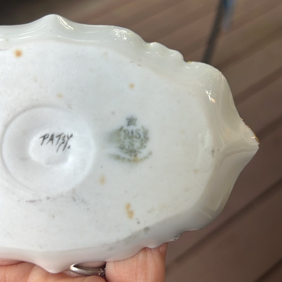 Vintage German Hand-Painted Porcelain Ring Holder w African Violets by RS - Picture 11 of 11